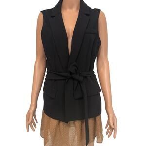 Roz & Ali large belted utility jacket vest waistcoat blazer C2 3139